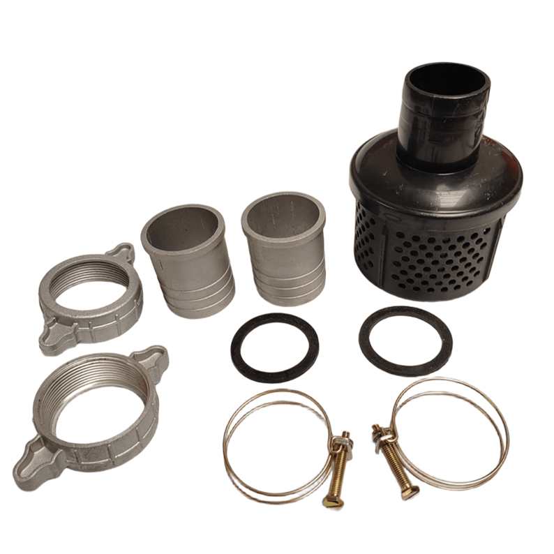 CONECTOR Y COLADOR PLAST. P/BOMBA AGUA 2 X 2 8 PZAS.