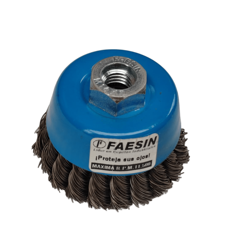 CEPILLO COPA TRENZADO 3 PULG. ROSCA M14X2 FAESIN 41010