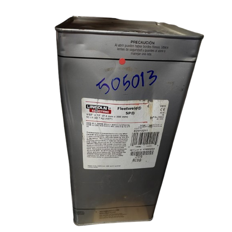ELECTRODO LINCOLN 6010 3/32 X 12 FLEETWELD 5P USA EDO 10211