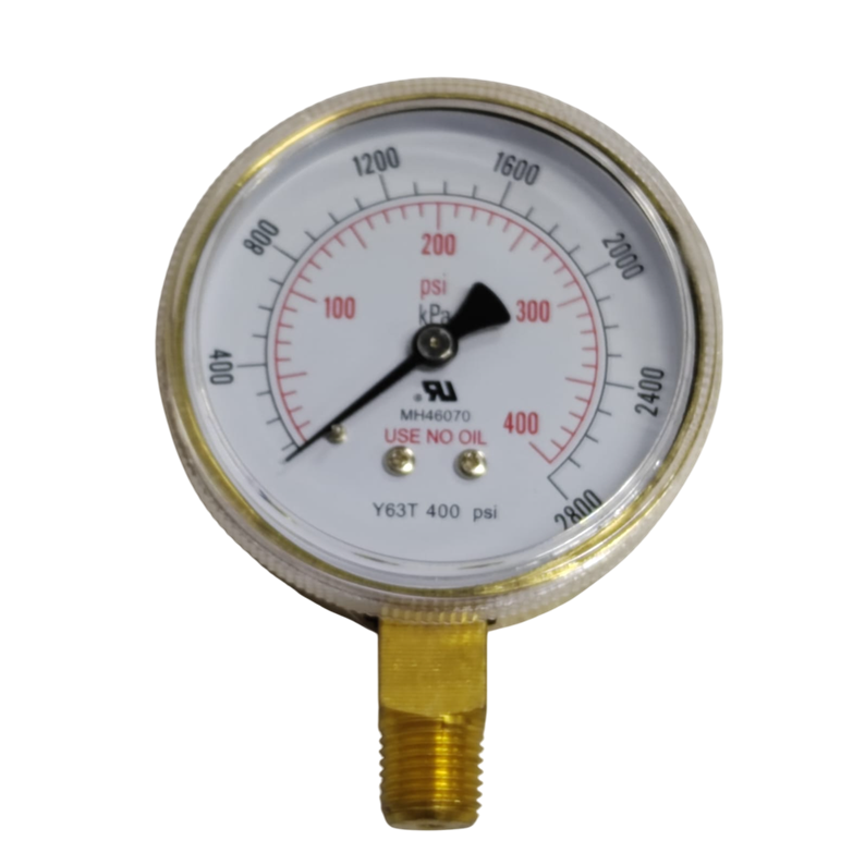MANOMETRO 2.5 P/ACETILENO 0-400 PSI ALTA PRESION