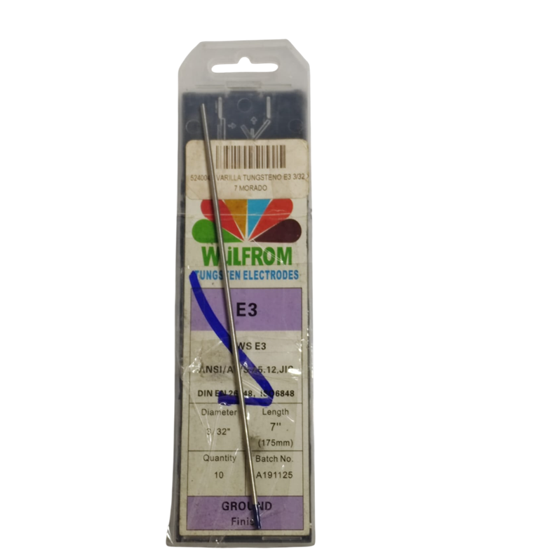 VARILLA TUNGSTENO E3 3/32 X 7 MORADO
