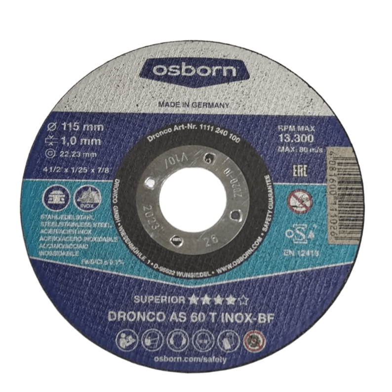 DISCO OSBORN CORTE METAL A INOX 4.5 X 1X 7/8 AS 60 T SUPERIOR