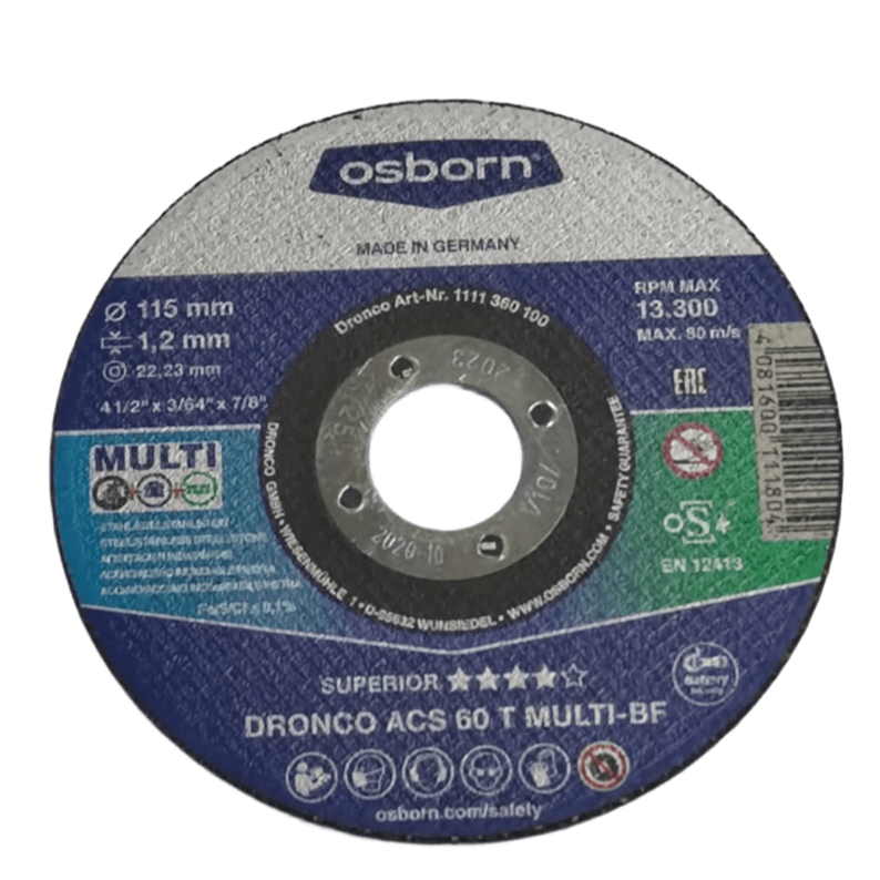 DISCO OSBORN CORTE METAL A INOX 4.5X 1.2X 7/8 ACS 60 T -BF SUPERIOR