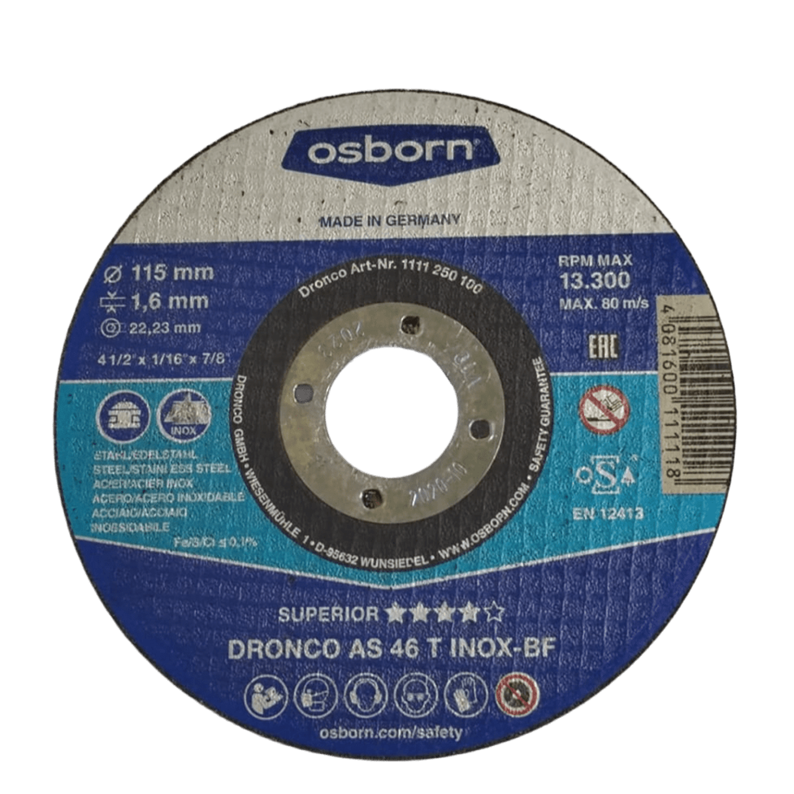 DISCO OSBORN PERFECT CORTE METAL A INOX 4.5X1.6 X7/8 AS 46T SUPERIOR