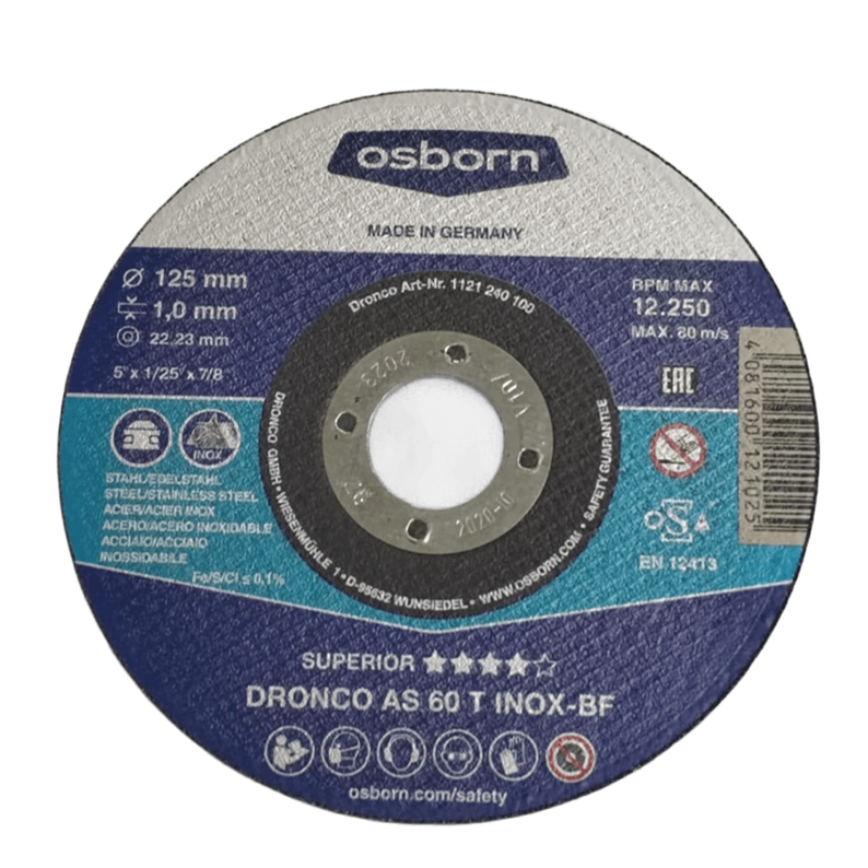 DISCO OSBORN CORTE METAL A INOX 5 X 1 X 7/8 AS 60 T SUPERIOR