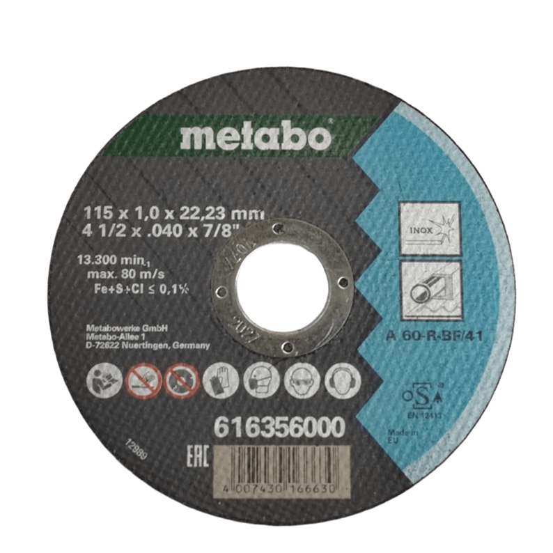 DISCO FLEXIRAPID CORTE ACERO INOX 4.5 X 1 MM X 7/8 LATA 10 UNID.